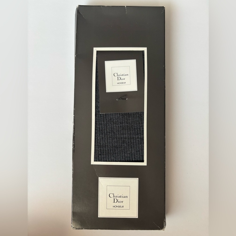 Dior Gray Monsieur Socks, 25cm, NWT
